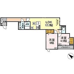 セレスティア江北II 2LDKの間取図画像