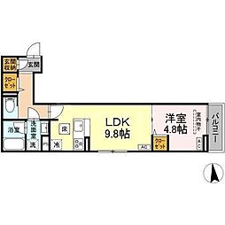 セレスティア東保木間II 1LDKの間取図画像