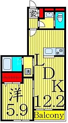 (仮称)足立区中央本町3丁目新築 1LDKの間取図画像