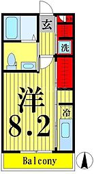 セントグレース 1Kの間取図画像