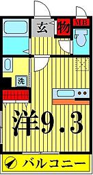 星谷ハイム五番館 ワンルームの間取図画像