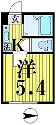 マーレ五反野 1Kの間取図画像