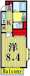 セレッソ 1Kの間取図画像