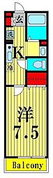クレインハウス 1Kの間取図画像