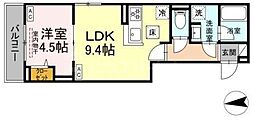 セレスティア六町IV 1LDKの間取図画像