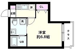 NSGATE江北1 1Kの間取図画像