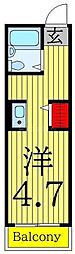 ADIK ワンルームの間取図画像