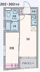 node126 1DKの間取図画像
