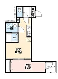 carezza足立入谷 1LDKの間取図画像