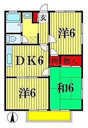 スリーゼK・T 3DKの間取図画像