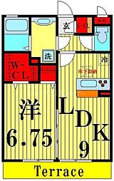 サンフレールA 1LDKの間取図画像