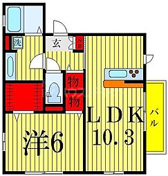 ナデシコ 1LDKの間取図画像