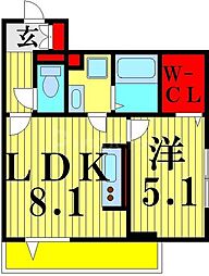 セレスティア西新井 1LDKの間取図画像