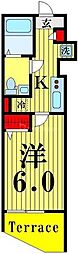 SouthernFrontRokucho 1Kの間取図画像