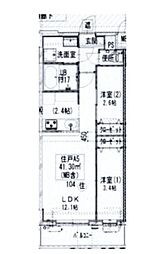 GENOVIA梅島 2LDKの間取図画像