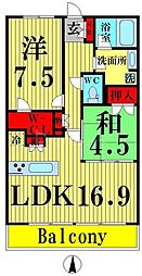 ロイヤルパークス西新井 2LDKの間取図画像