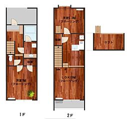 セザンヌ川田2 2LDKの間取図画像