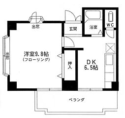 ユトリロ西松山 1DKの間取図画像
