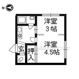 木村第二ビル 2Kの間取図画像
