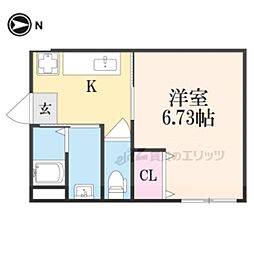 天進ビル 1Kの間取図画像
