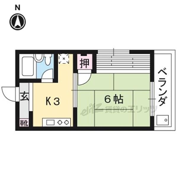 ハイツ泉 103｜京都府京都市中京区西ノ京内畑町(賃貸アパート1K・1階・21.06㎡)の写真 その2