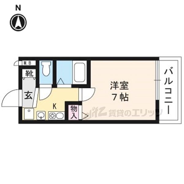 京都府京都市右京区西院高田町(賃貸マンション1K・9階・21.21㎡)の写真 その2