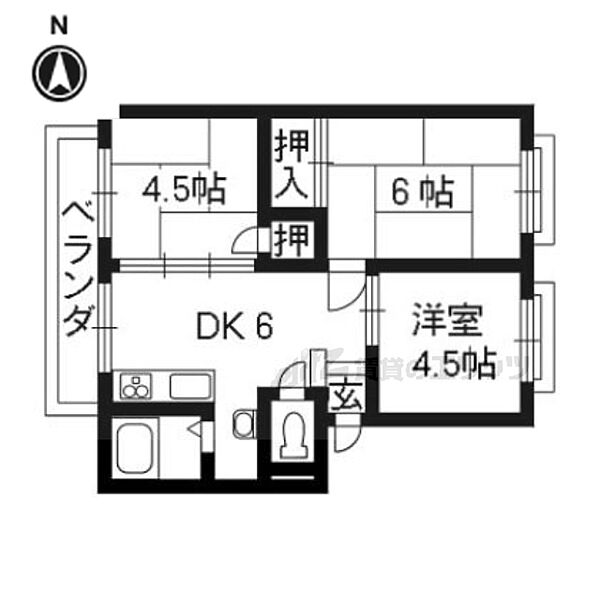 京都府京都市伏見区深草車阪町(賃貸アパート3DK・2階・45.20㎡)の写真 その2
