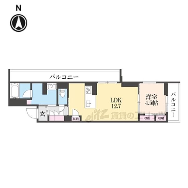 京都府京都市下京区西側町(賃貸マンション1LDK・3階・46.12㎡)の写真 その2