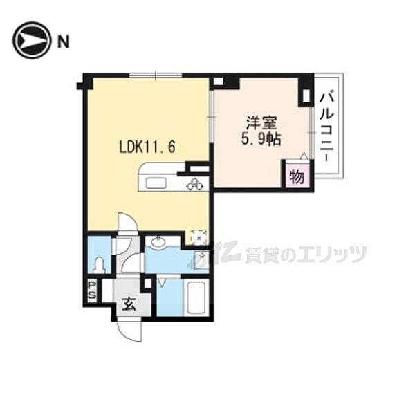 レジデンス京都洛央 402｜京都府京都市下京区堅田町(賃貸アパート1LDK・4階・40.94㎡)の写真 その2