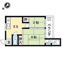 ロイヤルマンション下鴨 206 ｜ 京都府京都市左京区下鴨泉川町（賃貸マンション2K・2階・34.70㎡） その2