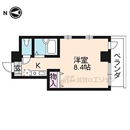 セントガーデン 6階1Kの間取り