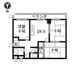 京都地下鉄東西線 西大路御池駅 徒歩3分の賃貸マンション 8階3DKの間取り