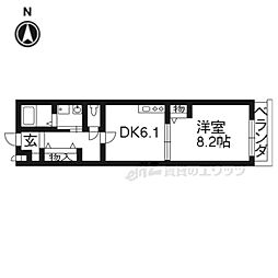 ケシミヤ上京 2階1DKの間取り