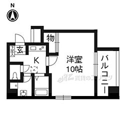 オルテンシア 8階1Kの間取り