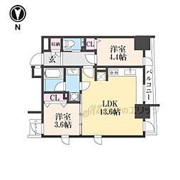 STANDZ京都二条 7階2LDKの間取り