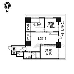 パレジット五条 3LDKの間取図画像