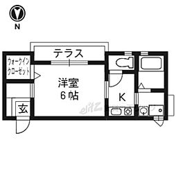 ハイツ・クレイン 1Kの間取図画像