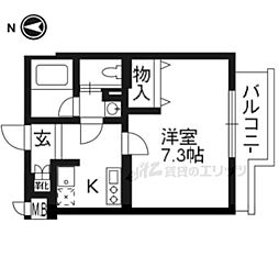 ベラジオ京都高台寺 1Kの間取図画像