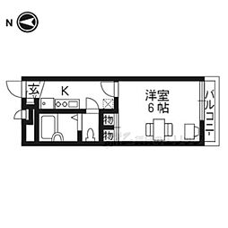 レオパレス堀川 1Kの間取図画像