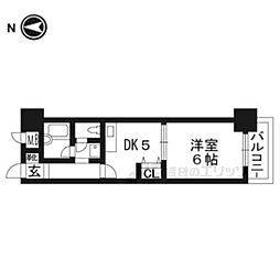 エスリード四条河原町 1DKの間取図画像