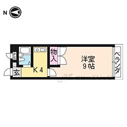 サンリット水谷 1Kの間取図画像