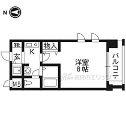 グランドパレス京都烏丸五条 1Kの間取図画像