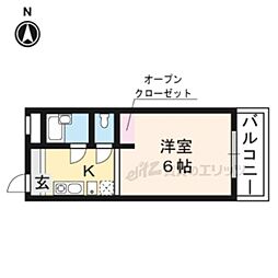 銀閣COZYハイツ 1Kの間取図画像