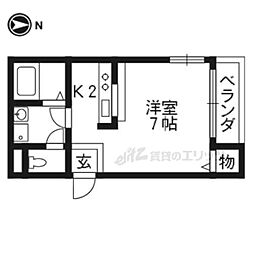 シャンドール大田 1Kの間取図画像