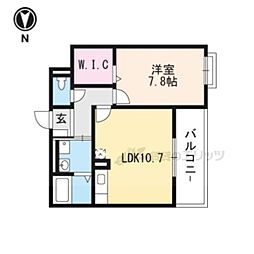 フルール小柳 1LDKの間取図画像