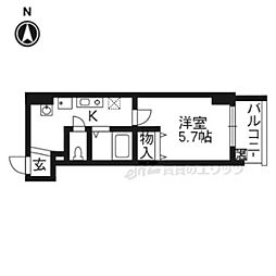 T'sCasa御幸町 1Kの間取図画像
