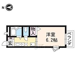 グリーンキャンパス北白川 1Kの間取図画像