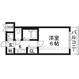 リーガル京都河原町2 1Kの間取図画像