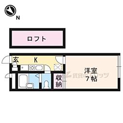 レオパレスMOKO 1Kの間取図画像