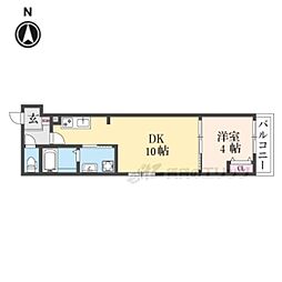 アドバンスコート四条堀川II 1LDKの間取図画像